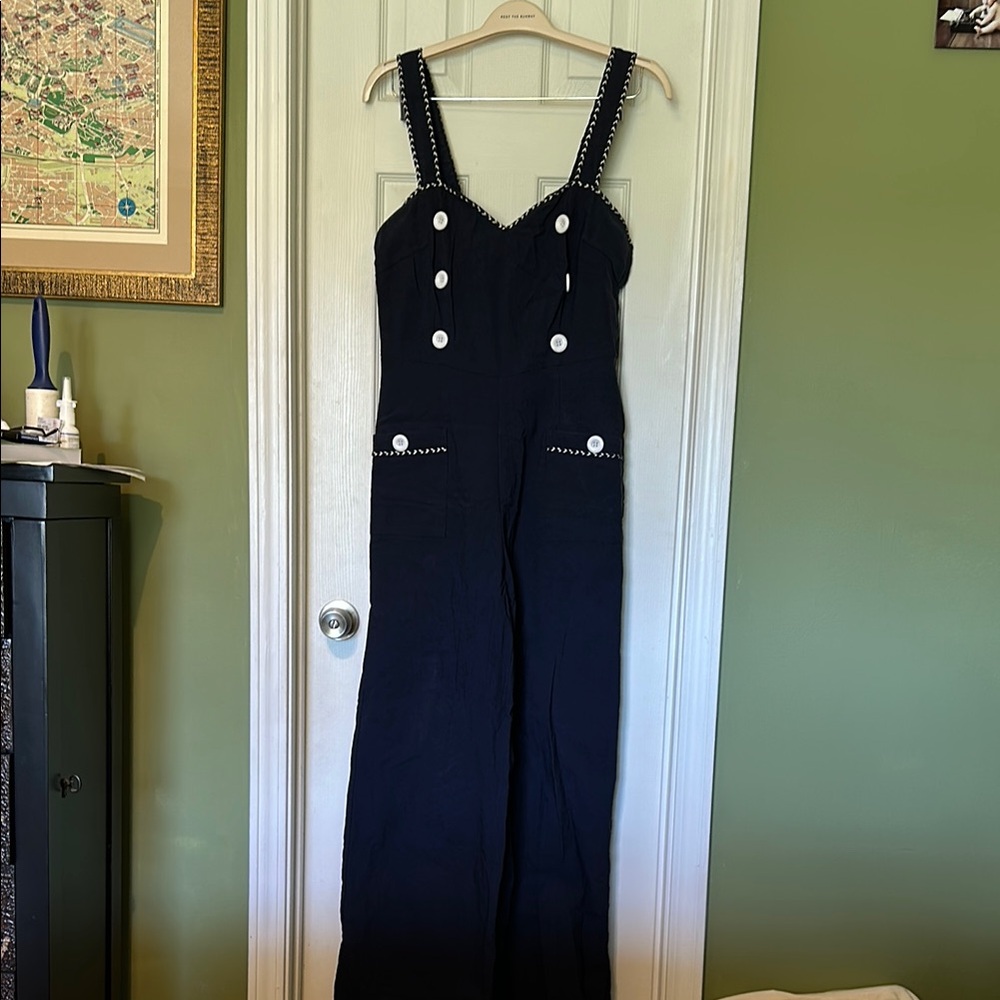 Voodoo Vixen navy nautical jumpsuit.